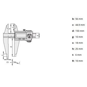 ابعاد و اندازه‌ها‌ی کولیس دیجیتال میتوتویو مدل 204-551
